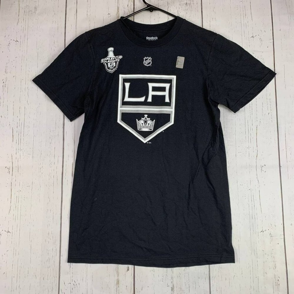 Los Angeles Kings Quick 32 NHL Small Reebok Casual T-Shirt Black New Mens
